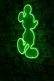 Decoratiune luminoasa LED, Mickey Mouse, Benzi flexibile de neon, DC 12 V, Verde, Neon Graph