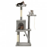 Ansamblu pisici, stalpi cu funie de sisal, 120 cm, gri GartenMobel Dekor, vidaXL