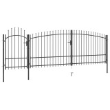 Gossi poarta de gard de gradina woerden cu varf tip sulita 5x1,75 m, negru