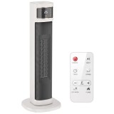 HOMCOM Aerotermă Electrică Ceramică cu Termostat Reglabil, 4 Moduri, Panou Tactil, Telecomandă, Alb | Aosom Romania