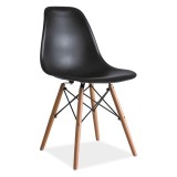 Cumpara ieftin Scaun de bucatarie si living din polipropilena SL Enzo, ergonomic, lemn masiv, 83x46x42 cm, 100 kg, Negru