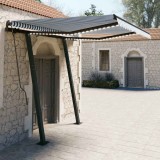 VidaXL Copertină retractabilă manual cu LED, albastru &amp; alb 3,5x2,5 m