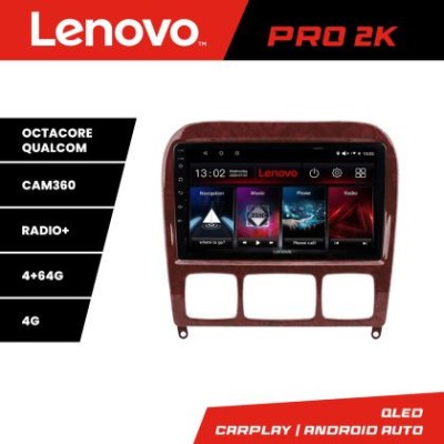 Navigatie Mercedes Clasa S 1998-2005 Lenovo Kit-220 8 core QLED 2K 4+64 360 Android Waze USB Navigatie Internet Youtube Radio CarStore Technology foto