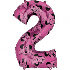 Balon Folie Figurina Minnie Mouse Forever Cifra 2 roz- 66 cm, Amscan 40137, 1 buc foto