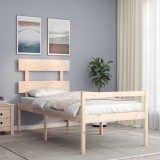 VidaXL Cadru de pat senior cu tăblie, 90x200 cm, lemn masiv