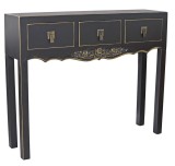 Consola exotica neagra cu trei sertare MYA049