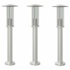 Lampi exterioare de podea 3 buc. argintiu 60 cm otel inoxidabil