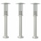 Lampi exterioare de podea 3 buc. argintiu 60 cm otel inoxidabil