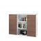 Biblioteca Adore New York Office, 2 usi cu cheie, Nuc, Alb Lucios, 150x112x34 cm