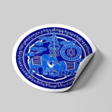 Abtibild sticker cu Elefant si Rinocer albastri 2025 &amp;#8211; mic
