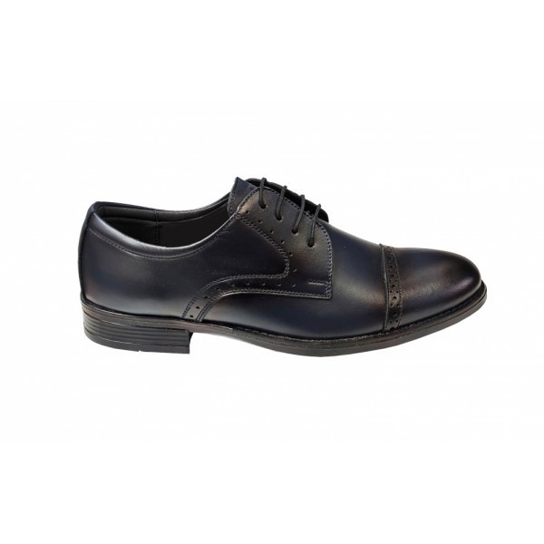 Pantofi barbati casual din piele naturala bleumarin - 101TGBL