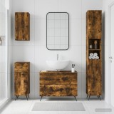 Cumpara ieftin Set de dulapuri pentru baie, 4 piese BREDA Stejar fumuriu