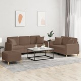 vidaXL Set de canapele cu perne, 3 piese, maro, textil 3202145