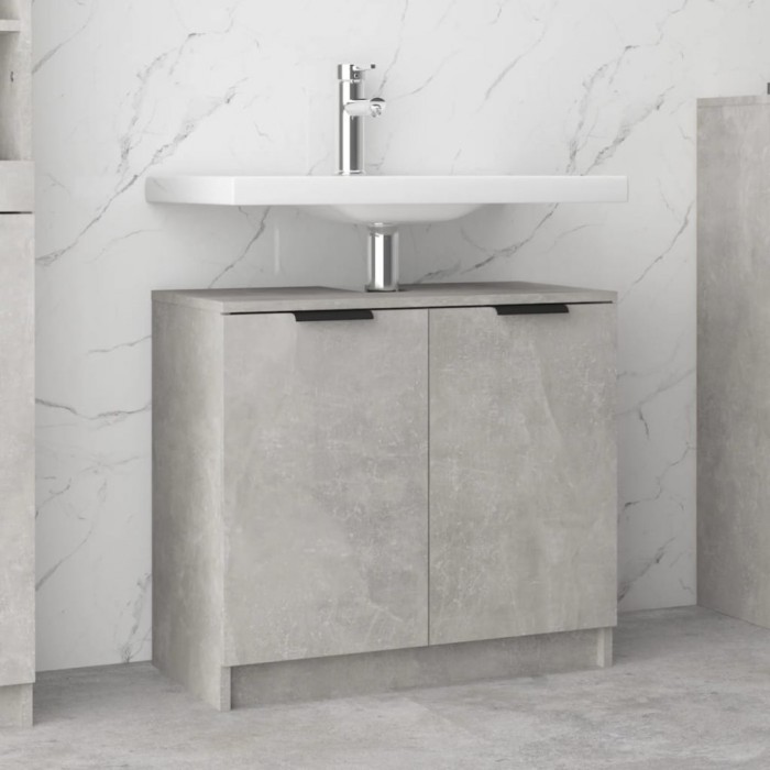 vidaXL Dulap de baie, gri beton, 64,5x33,5x59 cm, lemn compozit