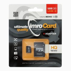 Card Memorie Imro MicroSD 128GB cu Adaptor UHS-3 100MB s 4K - Stocare Ultra-Rapida pentru Experiente de Inalta Calitate