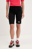 The North Face pantaloni scurți outdoor Speedlight Slim culoarea negru, uni, high waist, NF0A826C4H01
