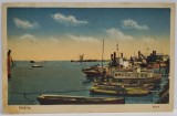 BRAILA , VEDERE DIN PORT CU VASELE TRASE LA MAL , CARTE POSTALA , 1938