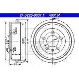 Tambur frana SEAT IBIZA IV (6L1) (2002 - 2009) ATE 24.0220-0037.1