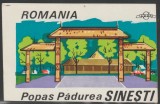 Romania anii 60-70 - Vigneta cartonata Popas Padurea SINESTI (judetul Ialomita), eticheta hoteliera CentroCOOP, promovare turistica