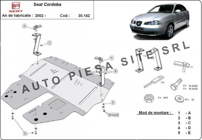 Scut metalic motor Seat Cordoba (6L2) fabricat incepand cu 2002 APS-30,142