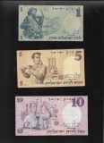 Set Israel 1+5+10 Lirot 1958 - Colectie Bancnote Israel - Bancnote Straine