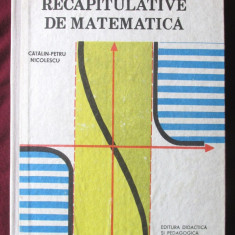 "TESTE RECAPITULATIVE DE MATEMATICA", Catalin-Petru Nicolescu, 1989