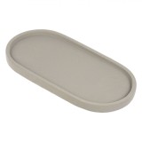 Platou Decorativ Oval, Model Ciment, Culoare Gri, Dimensiuni 35x18x2.5cm, Oem