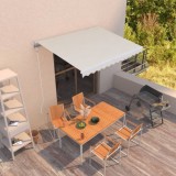 VidaXL Copertină retractabilă manual, crem, 350x250 cm