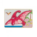 PUZZLE DIN LEMN PTERODACTIL, 8 PIESE, MomKi