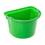 Galeata hrănire cabaline 12L verde cu suport fixare metalic si maner robust pentru grajd sau remorca
