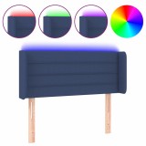 Cumpara ieftin Tablie de pat cu LED, albastru, 83x16x78/88 cm, textil