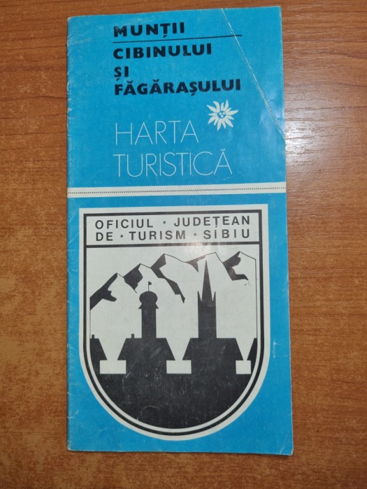 harta turistica muntii cibinului si fagarasului - anii &#039;80