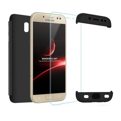 Husa Samsung Galaxy J5 2017 - Protectie 360 grade, 3 in 1, Plastic dur, Neagra foto