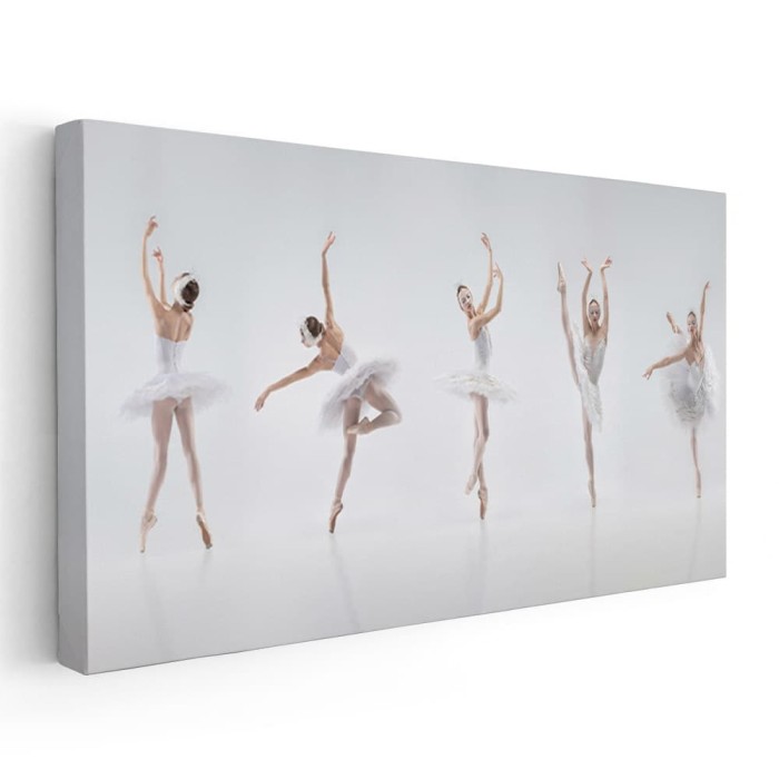 Tablou balerina in diverse pozitii de dans 2072 Tablou canvas pe panza CU RAMA 70x140 cm
