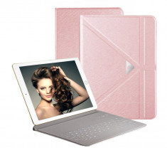 Husa Tableta Tastatura Apple iPad Pro 9.7&amp;quot;, Ipad Smartbook Keypad, ofera protectie Luxury Origami Rose foto