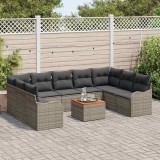 vidaXL Set de canapele pentru grădină 10 pcs Gri