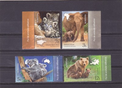 PUI DE ANIMALE SALBATICE,SERIE COMPLETA,2019, MNH ** ROMANIA . foto