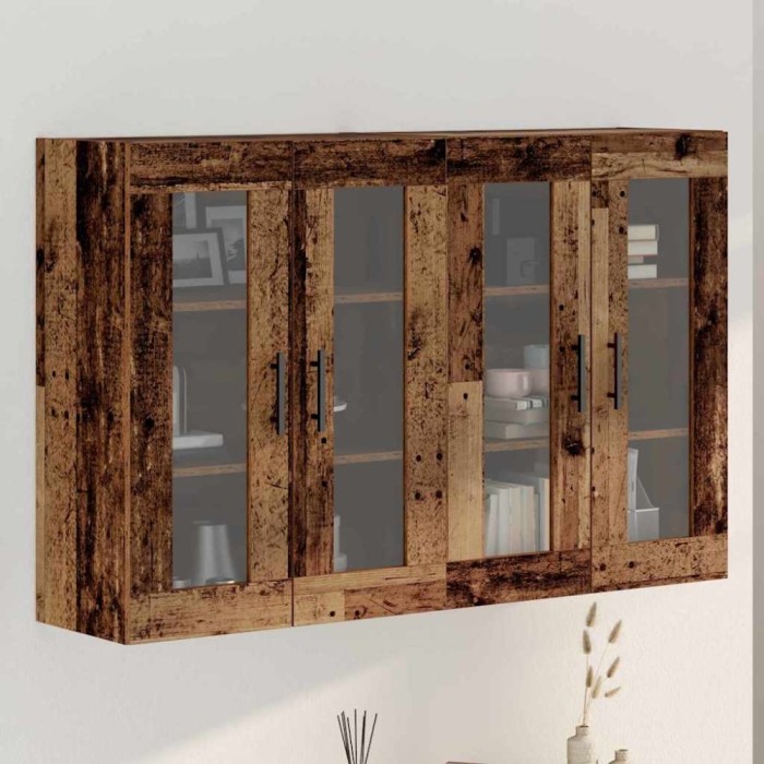 vidaXL Mobilier cu Montaj pe Perete 2 pcs Lemn vechi 69.5 x 34 x 90 cm 3394566