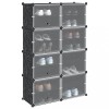 VidaXL Organizator cub de depozitare cu 8 cuburi și uși PP negru