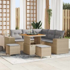 vidaXL Set de canapele pentru grădină 8 pcs Bej poliratan 3362002