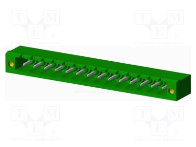 Conector regletă de conexiuni deconectabilă soclu tată AMPHENOL ANYTEK 14 pini 5,08mm verde foto