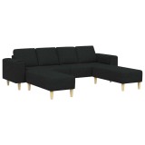 vidaXL Canapea pentru living 3 pcs Negru Poliester 3335114
