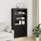 vidaXL Dulap &icirc;nalt, negru, 80x35x154 cm, lemn masiv de pin