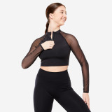 Bluză Crop top cu bustieră Dans modern Negru Damă