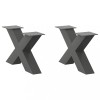 Gossi picioare pentru masuta cafea in forma de x 2 buc antracit otel