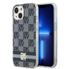 Husa iphone 15 plus - dkny iml checkered mono pattern and printed stripes magsafe (dkhmp15mhcptsk) - black