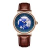 Ceas Barbati Lige 8963 Rose Gold-Albastru , Design Business, Functii Multiple, Afisaj Luminos, Rezistent la Apa 3ATM