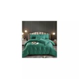 Cumpara ieftin Lenjerie de Pat Dublu Cu Elastic - 100% Bumbac Damasc 6 Piese-JO173 Verde