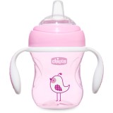 Chicco Transition cană pentru antrenament cu m&acirc;nere 4m+ Pink 200 ml