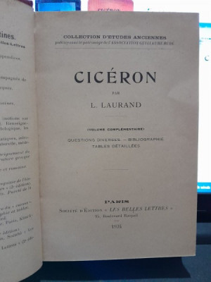 Ciceron - L. Laurand text in limba franceza foto